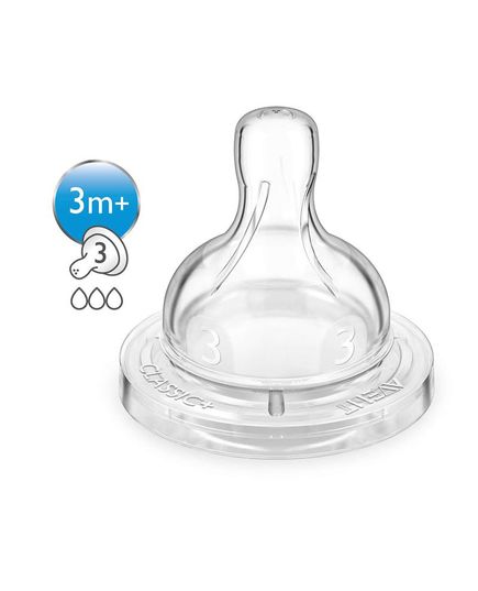Соска силиконовая Avent Classic+ средний поток 2шт 3+ SCF633/27 